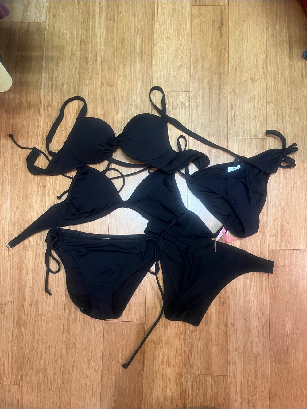 Black Women's Bikini Set - Classic Tie Swimwear